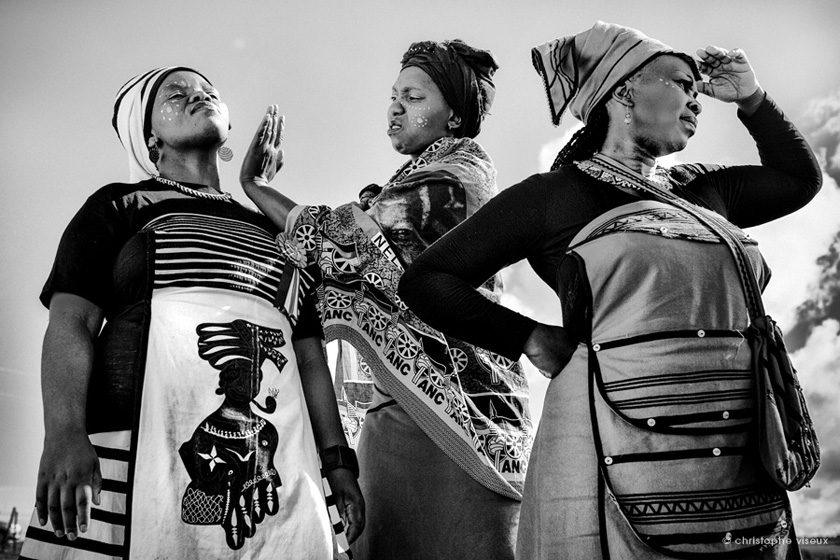 Group of women dressed traditionally to pay a last respect during Mandela Funeral