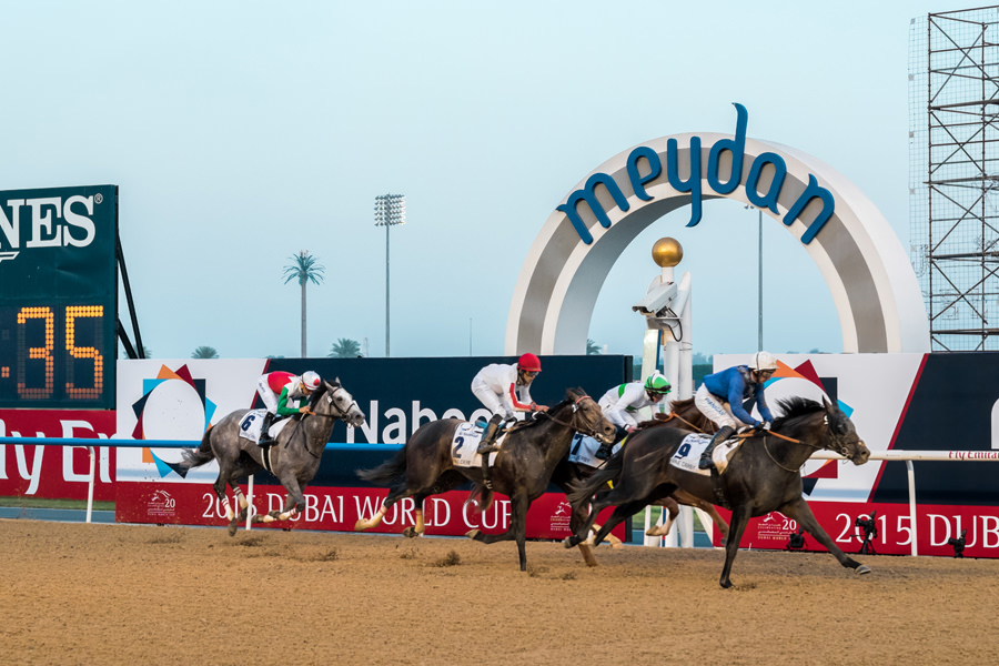 2015 Dubai World Cup at Meydan horsetrack in UAE.