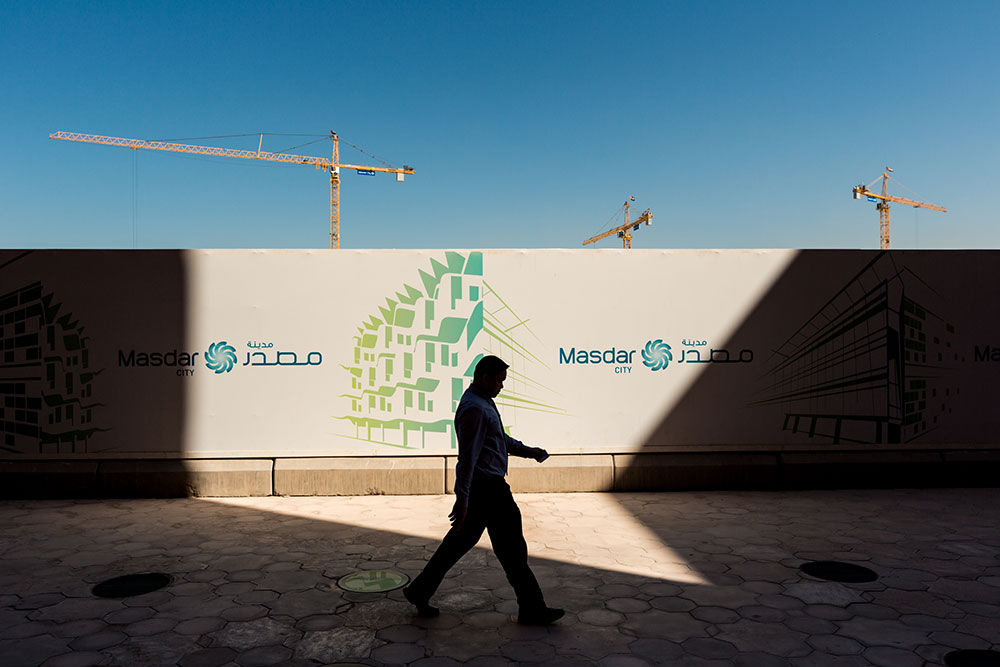 Masdar City. Light and shadows over the construction.