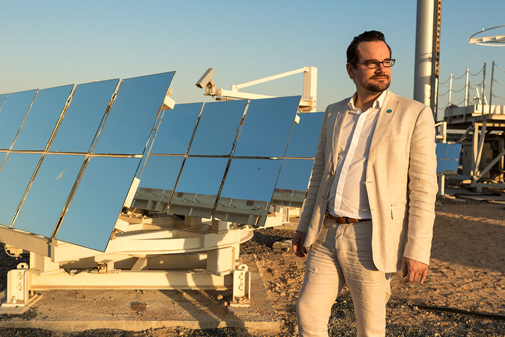 A French scientist in Masdar, Abu Dhabi.